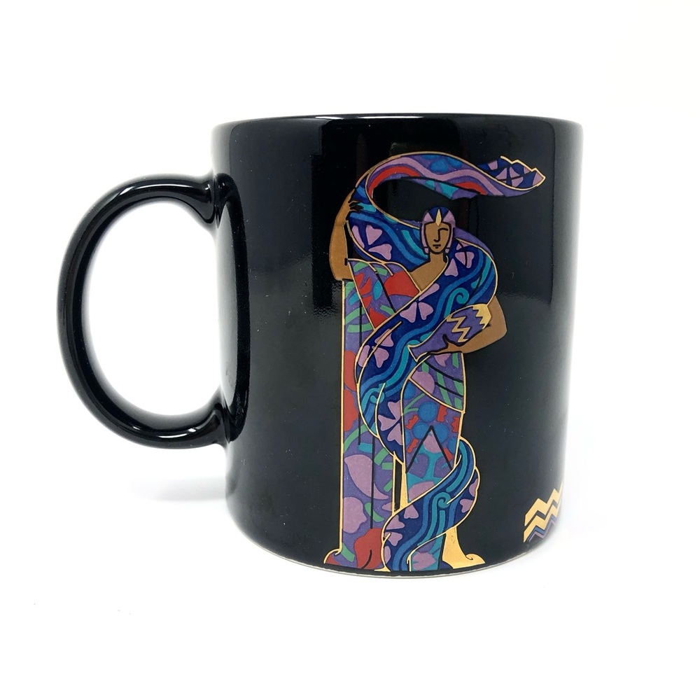 Vintage 1986 Zodiac Aquarius ceramic coffee mug - Made in Japan